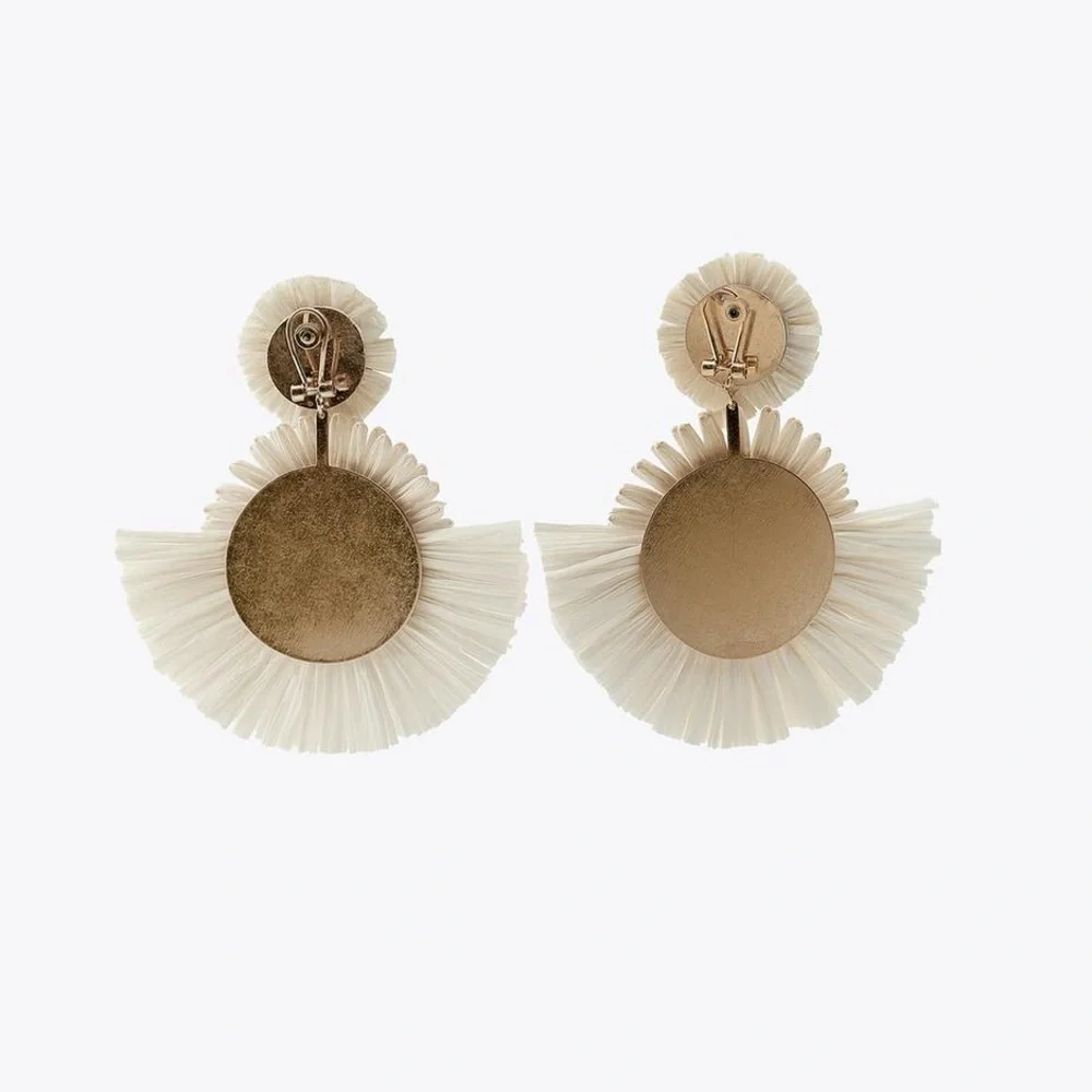Zara Raffia Flower Earrings